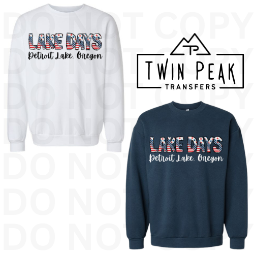 Lake Days, Detroit Lake Patriotic || Made to Order